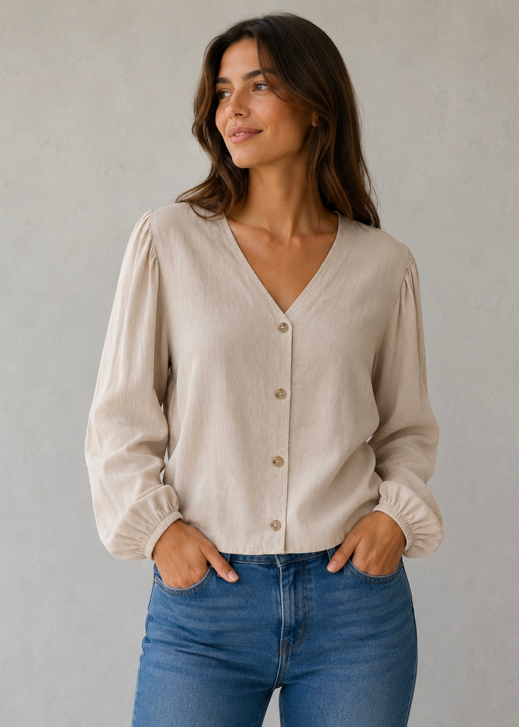 Blusa Falakka Puff, sand