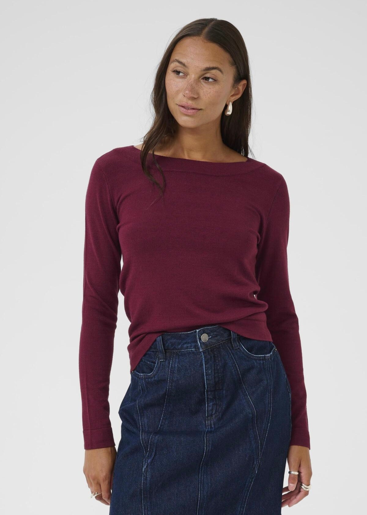 Blusa Lizza við langum ermum