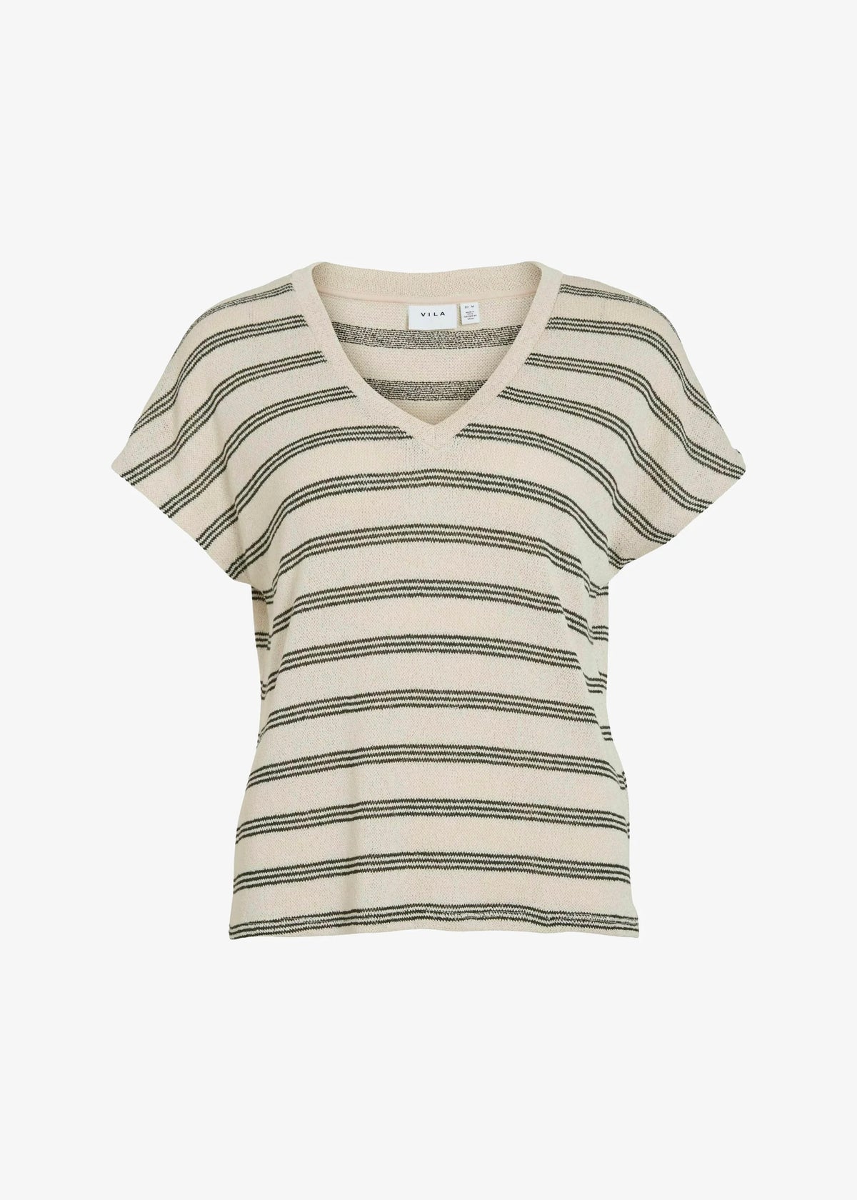 T-shirt Vihelmina, v/svørtum strípum
