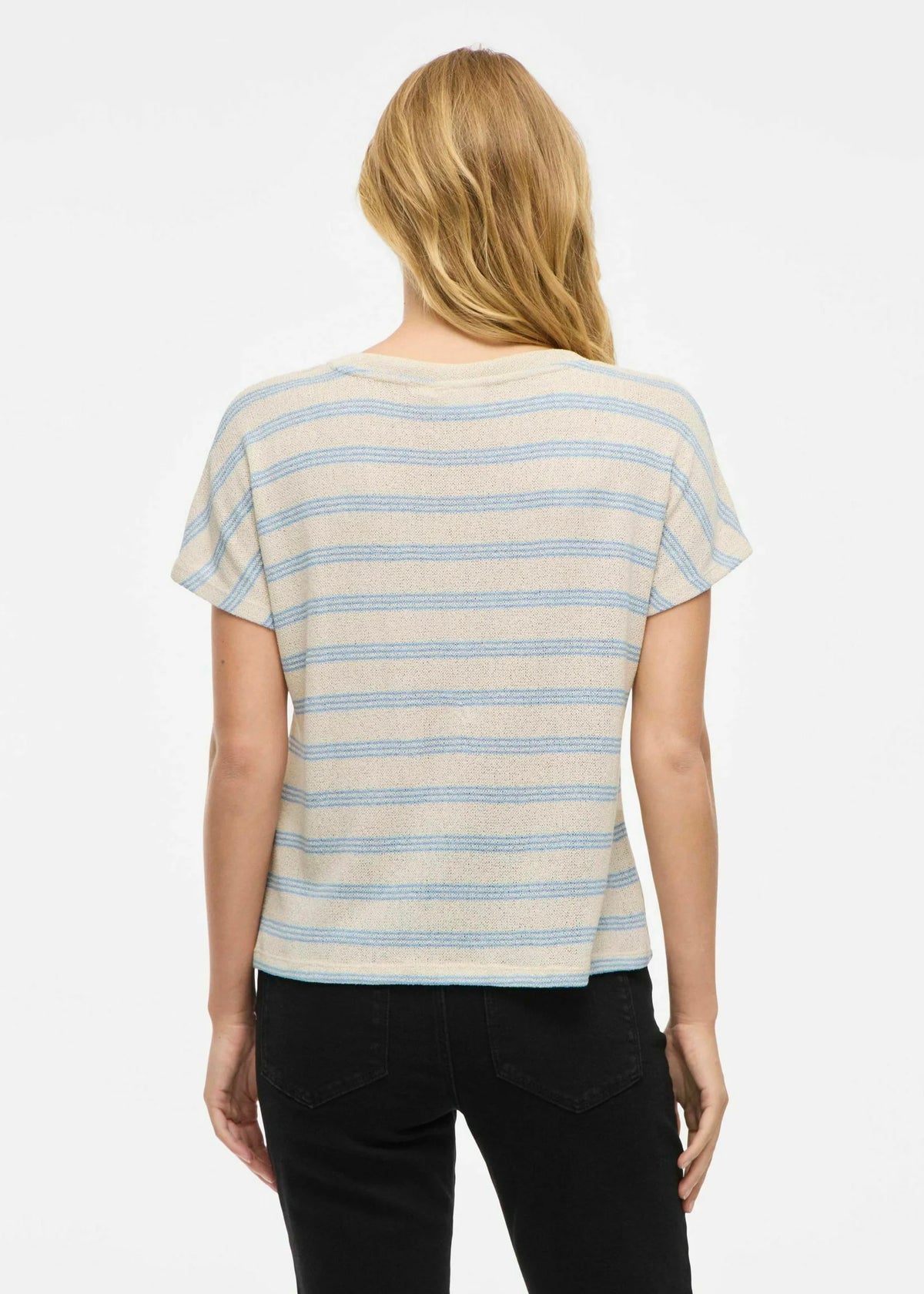 T-shirt Vihermina, v/bláum strípum