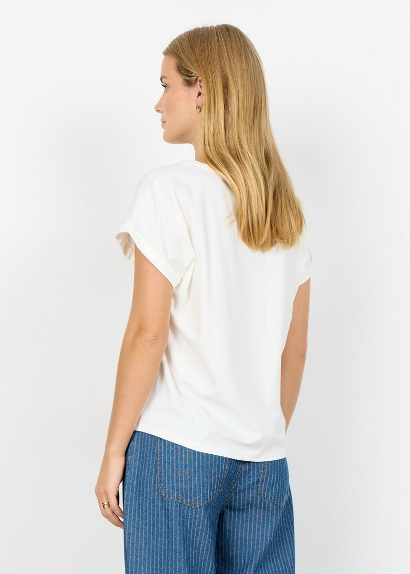 T-shirt Rina, hvít/rosa