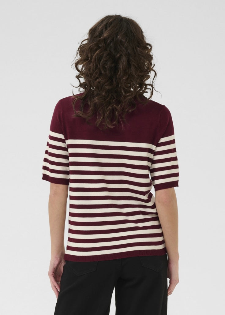 Blusa Lizza, myrkareyð v/strípum