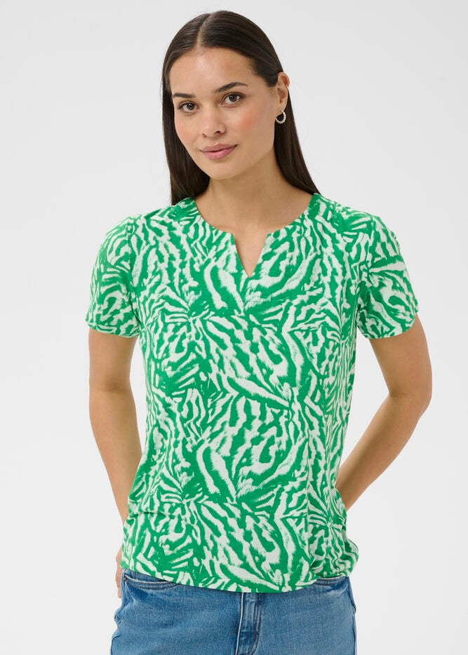 Blusa Bella, grøn/hvít