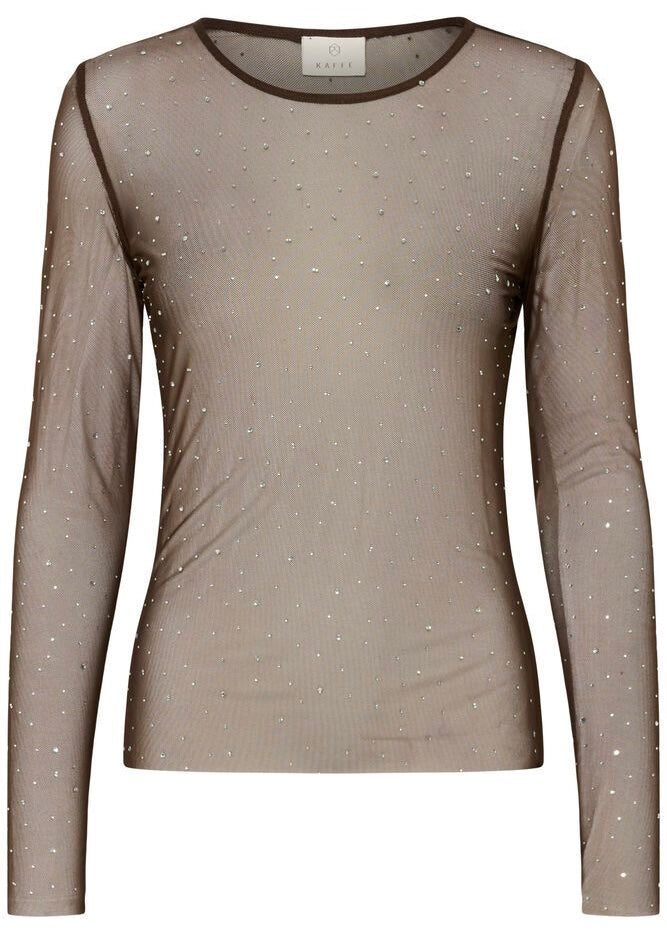 Blusa Stinna, brún við glimmur