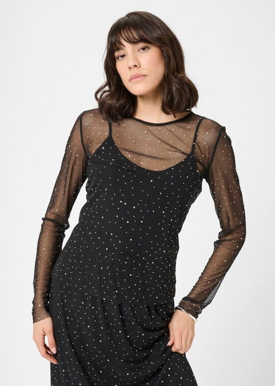 Blusa Stinna, svørt við glimmur