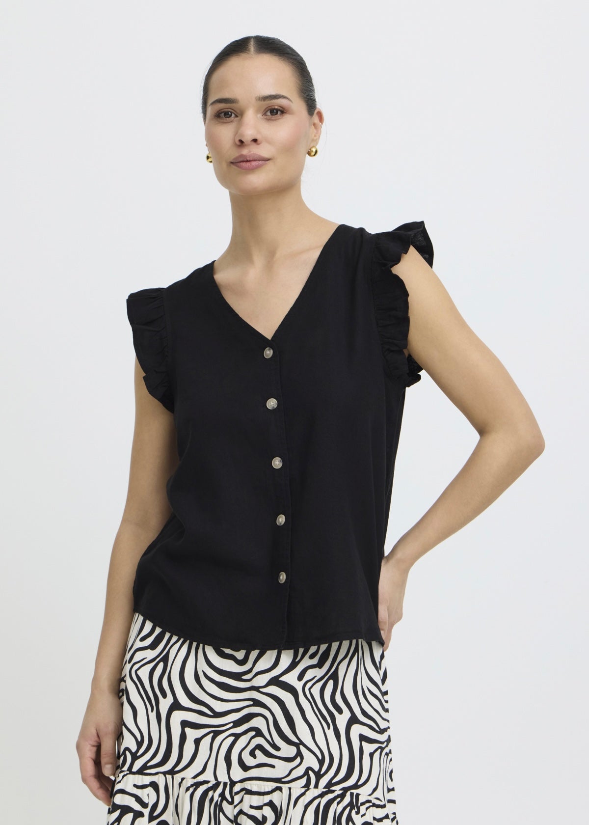Toppur Falakka Ruffle, svartur