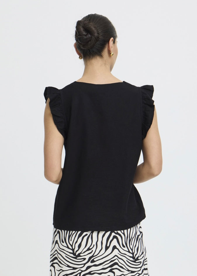 Toppur Falakka Ruffle, svartur