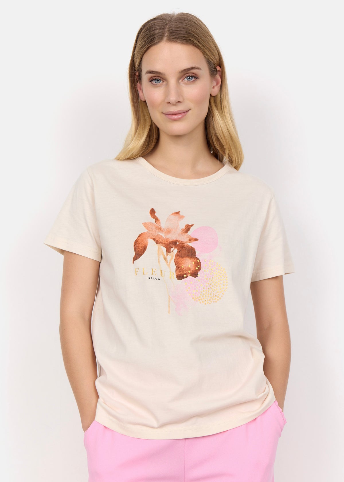 T-shirt Derby 3 v/rosa blómum