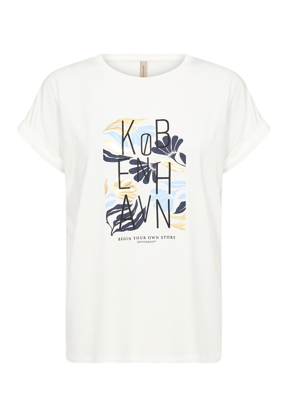 T-shirt Marica, við bláum mynstri