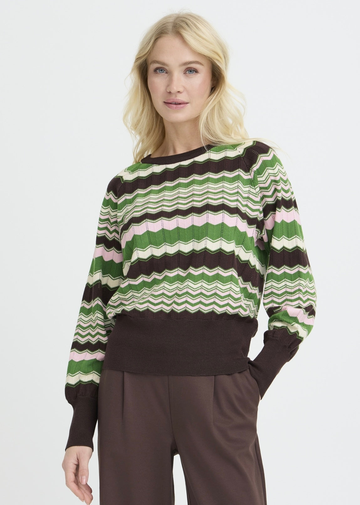 Blusa Morla Pointelle, mynstrut