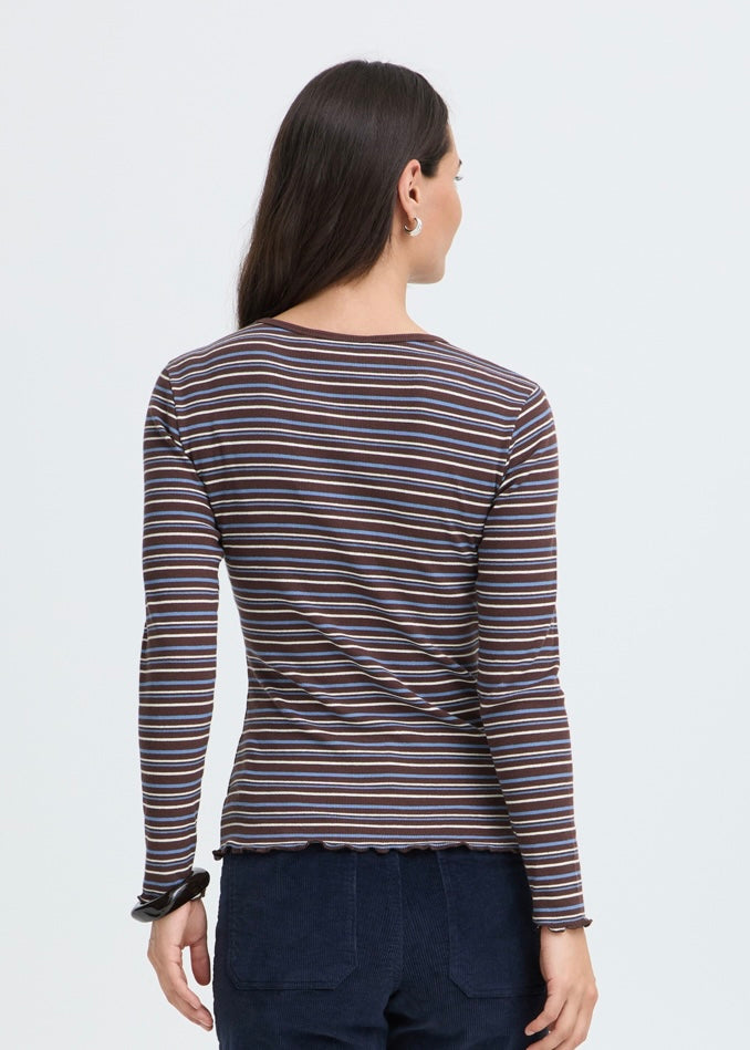 Blusa Tone, brún/blá stríput