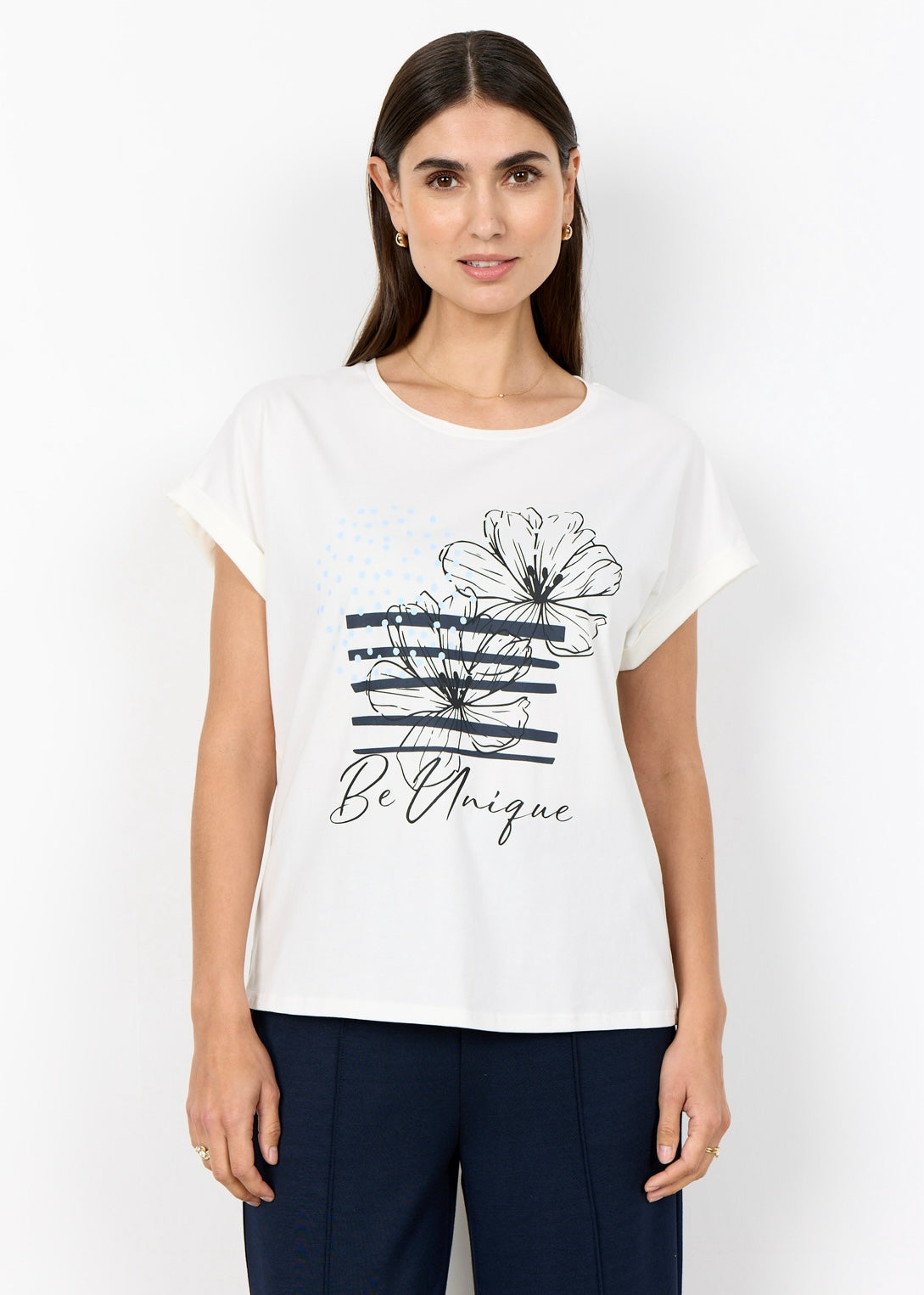 T-shirt Rina, hvít/blá