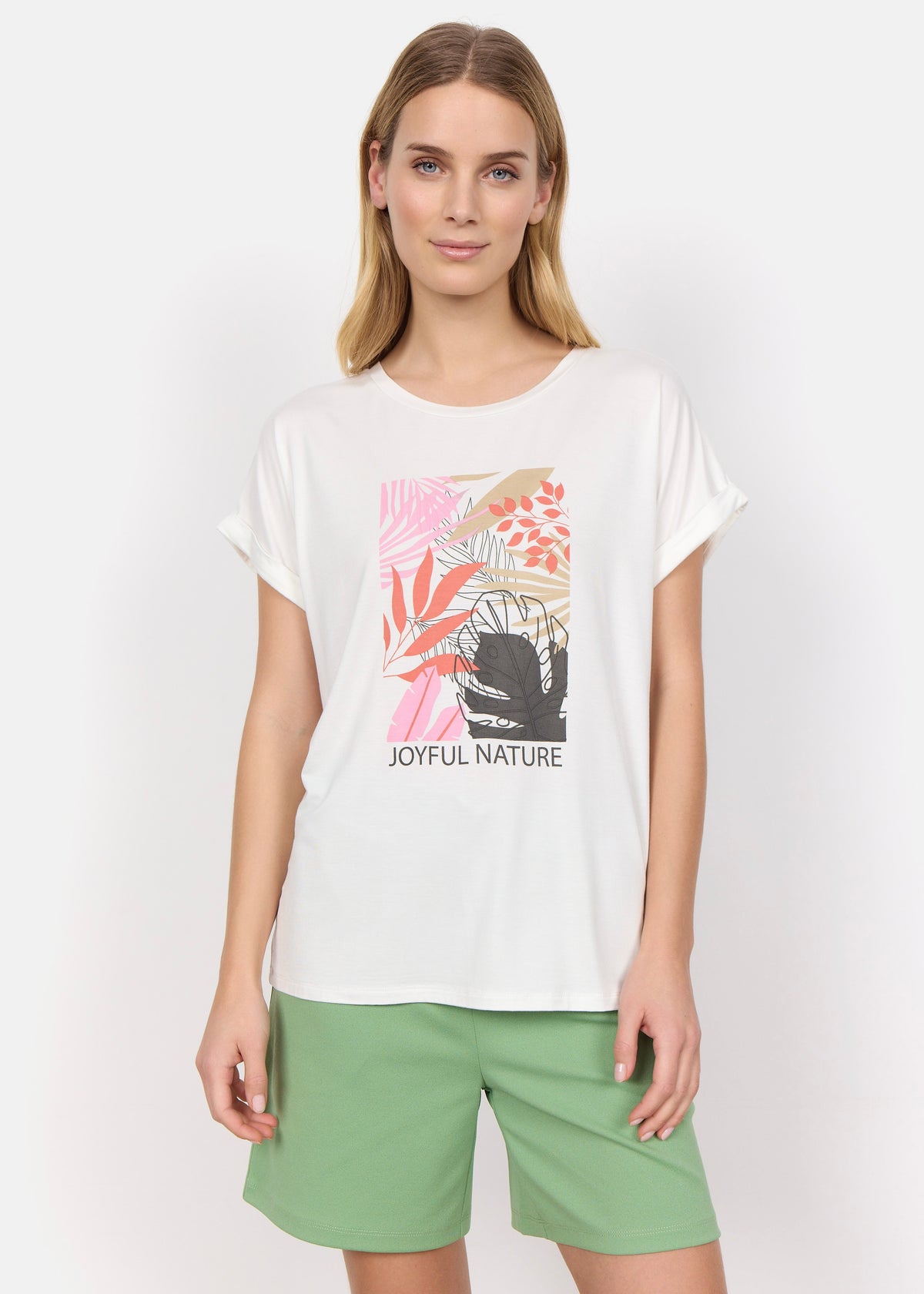 T-shirt Marica, koral mynstur