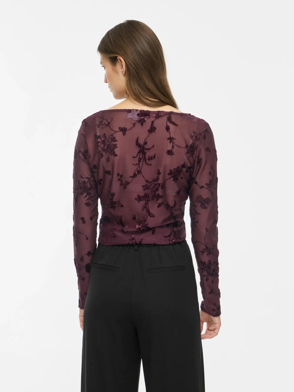 Blusa Miranda mesh, myrkareyð