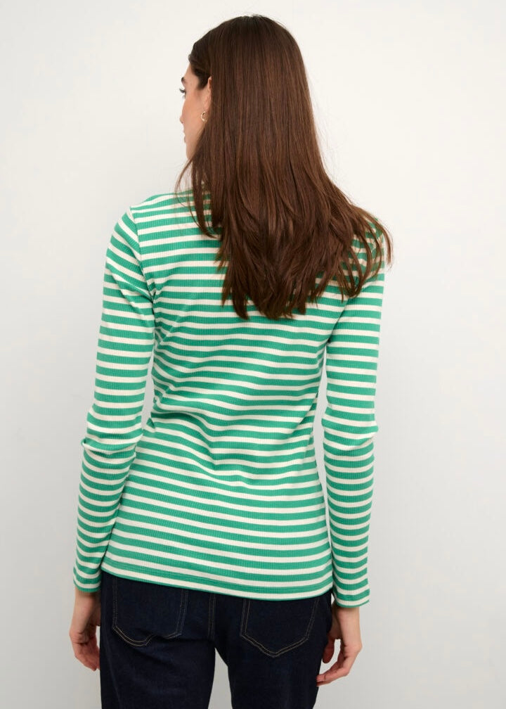 Blusa Dolly, grøn/hvít