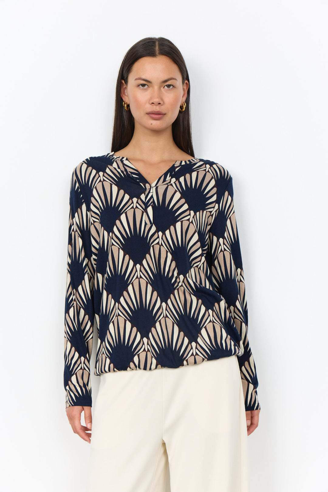Blusa Felicity 556, blá langar ermar